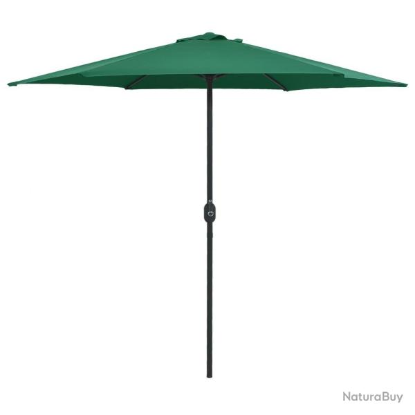 Parasol de jardin et m�t en aluminium 270x246 cm Vert