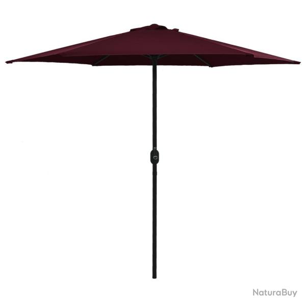 Parasol de jardin et m�t en aluminium 270x246 cm rouge bordeaux