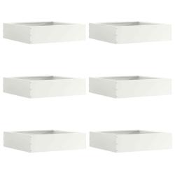 Bordure de Pelouse 6 pcs Blanc 50 x 50 x 13 cm Acier