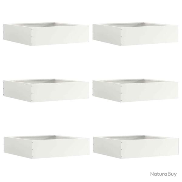 Bordure de Pelouse 6 pcs Blanc 50 x 50 x 13 cm Acier