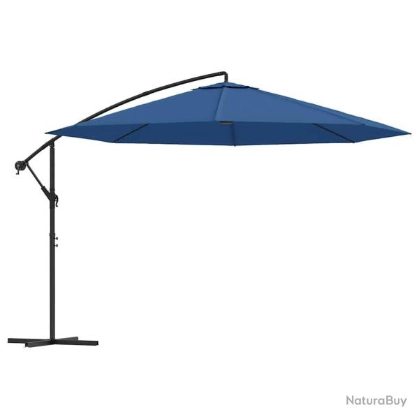 Parasol de jardin en porte-�-faux avec m�t en aluminium bleu