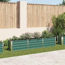 Lit sur&eacute;lev&eacute; de jardin Acier galvanis&eacute; 240x40x45 cm Vert