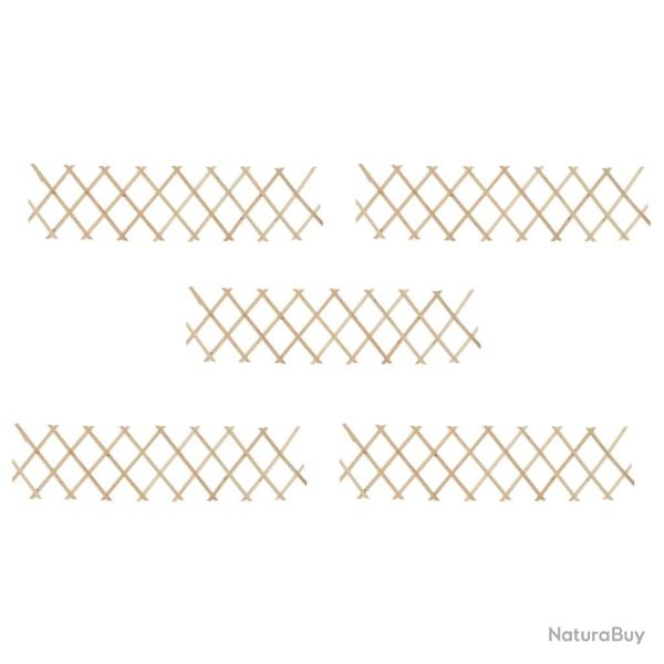 Cl�ture � treillis 5 pcs Bois de sapin 180x30 cm