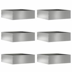 Bordure de Pelouse 6 pcs Argent 40 x 40 x 13 cm Acier galvanis&eacute;