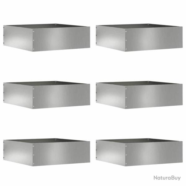 Bordure de Pelouse 6 pcs Argent 40 x 40 x 13 cm Acier galvanis�
