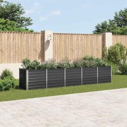 Lit sur&eacute;lev&eacute; de jardin Acier galvanis&eacute; 400x80x77 cm Anthracite