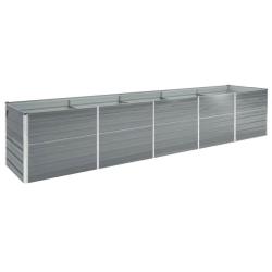 Lit sur&eacute;lev&eacute; de jardin Acier galvanis&eacute; 400x80x45 cm Gris