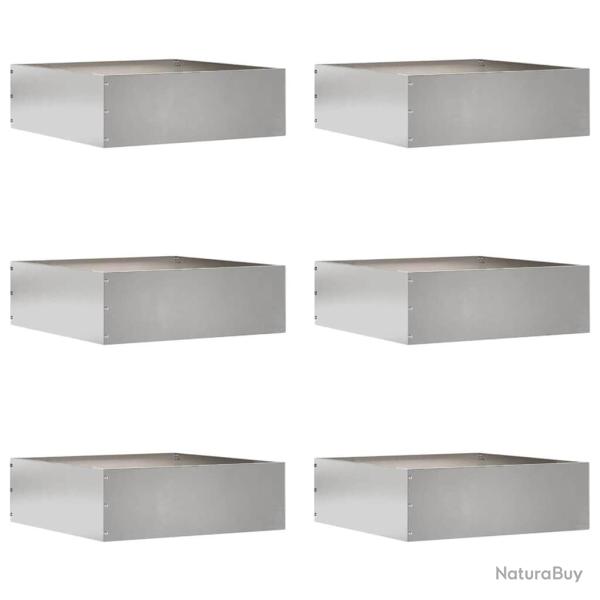 Bordure de Pelouse 6 pcs Argent 40 x 40 x 13 cm