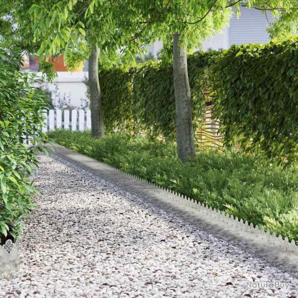 Bordures de pelouse 20 pcs Argent 103 x 0,05 x 22 cm