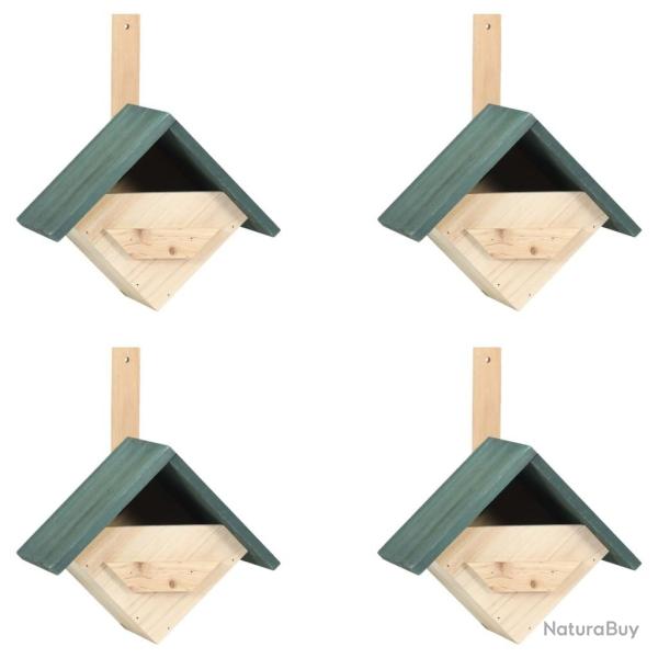 Nichoirs 4 pcs 24x16x30 cm Bois de sapin