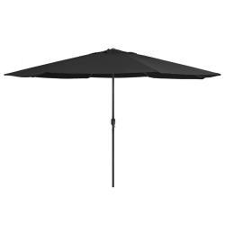 Parasol de jardin avec m&acirc;t en m&eacute;tal 390 cm noir