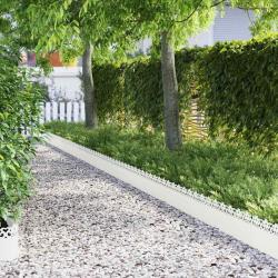 Bordures de pelouse 30 pcs Blanc 103 x 0,05 x 22 cm Acier