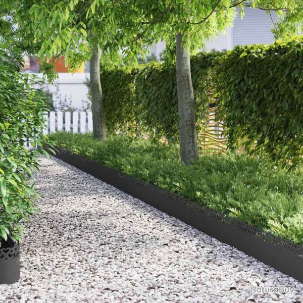 Bordures de pelouse 30 pcs Noir 103 x 0,05 x 22 cm Acier