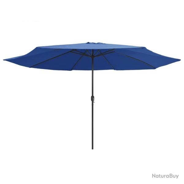 Parasol de jardin avec m�t en m�tal 390 cm bleu azur�