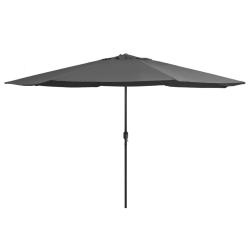 Parasol de jardin avec m&acirc;t en m&eacute;tal 390 cm anthracite