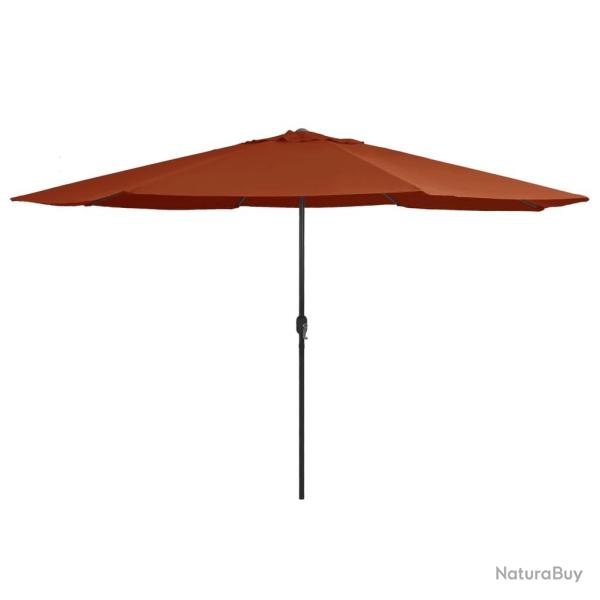 Parasol de jardin avec m�t en m�tal 390 cm terre cuite