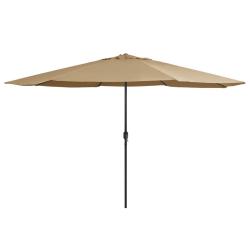 Parasol de jardin avec m&acirc;t en m&eacute;tal 390 cm taupe
