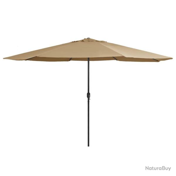 Parasol de jardin avec m�t en m�tal 390 cm taupe