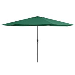Parasol de jardin avec m&acirc;t en m&eacute;tal 390 cm vert