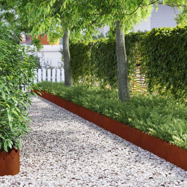 Bordures de pelouse 20 pcs Rouill� 103 x 0,05 x 22 cm