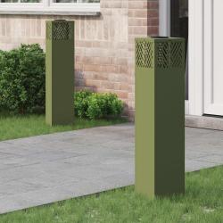 Lumi&egrave;re de chemin LED solaire 2 pcs Vert olive