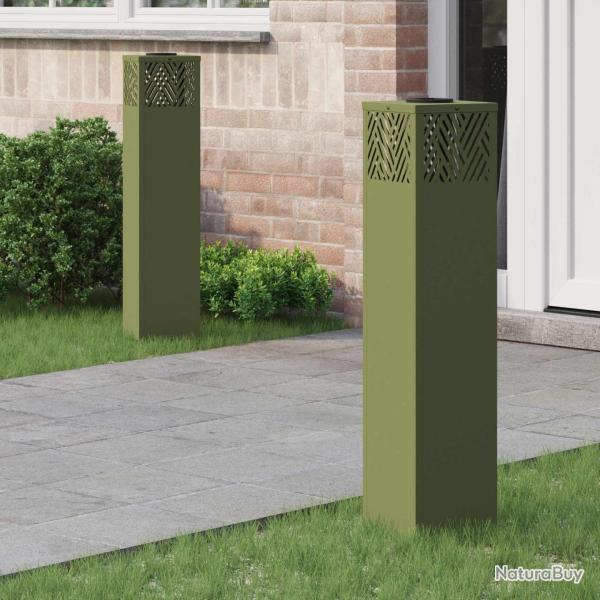Lumi�re de chemin LED solaire 2 pcs Vert olive