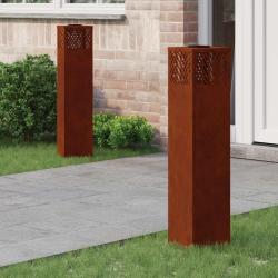 Lumi&egrave;re de chemin LED solaire 2 pcs Bronze Acier patin&eacute;