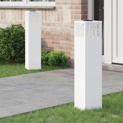 Lumi&egrave;re de chemin LED solaire 2 pcs Blanc Acier lamin&eacute; &agrave; froid
