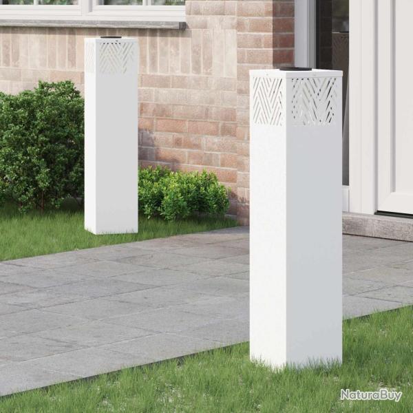 Lumi�re de chemin LED solaire 2 pcs Blanc Acier lamin� � froid