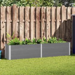 Lit sur&eacute;lev&eacute; de jardin 250x50x91 cm WPC Gris
