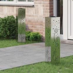 Lumi&egrave;re de chemin LED solaire 2 pcs Rouill&eacute; Galvanis&eacute;