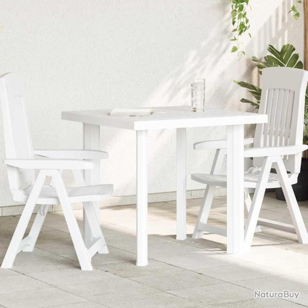 Table de jardin Blanc 80x75x72 cm Plastique