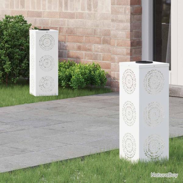 Lumi�re de chemin LED solaire 2 pcs Blanc Acier lamin� � froid
