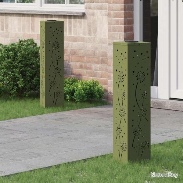 Lumi�re de chemin LED solaire 2 pcs Vert olive