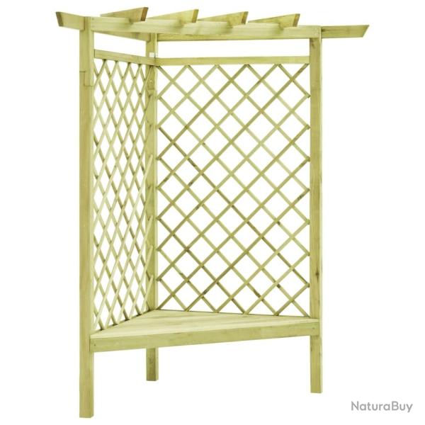 Pergola d'angle avec si�ge 130x130x197 cm Pin impr�gn�