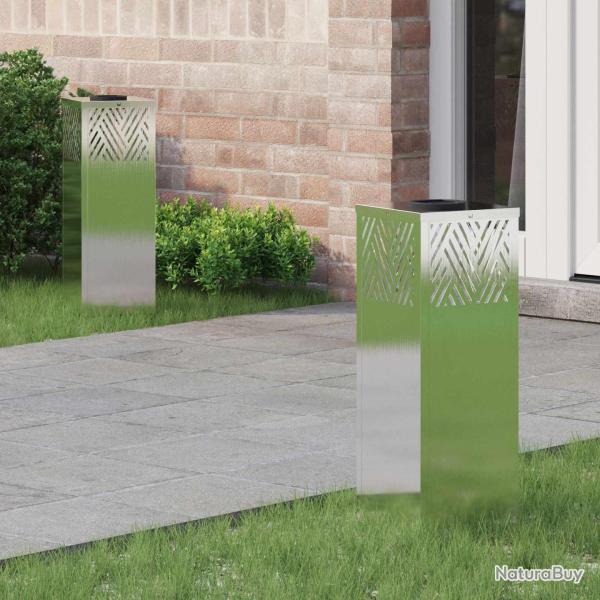 Lumi�re de chemin LED solaire 2 pcs Argent� Acier inoxydable