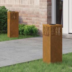 Lumi&egrave;re de chemin LED solaire 2 pcs Bronze Acier patin&eacute;