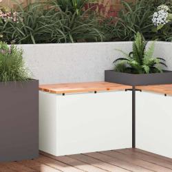 Banc de jardin Blanc 60 x 40 x 43 cm Acier