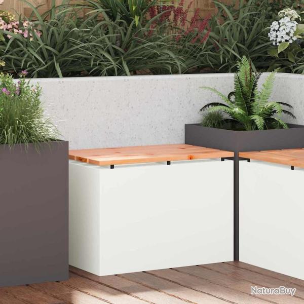 Banc de jardin Blanc 60 x 40 x 43 cm Acier