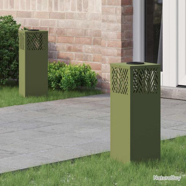 Lumi�re de chemin LED solaire 2 pcs Vert olive
