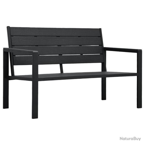 Banc de jardin 120 cm PEHD Noir Aspect de bois