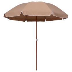 Parasol de jardin avec m&acirc;t en acier 240 cm taupe