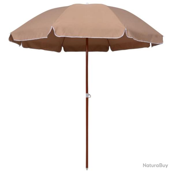 Parasol de jardin avec m�t en acier 240 cm taupe