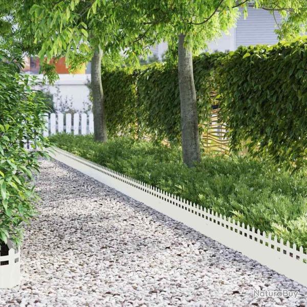 Bordures de pelouse 20 pcs Blanc 103 x 0,05 x 22 cm Acier