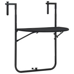 Table de balcon Noir 60x64x83,5 cm Plastique Aspect de rotin