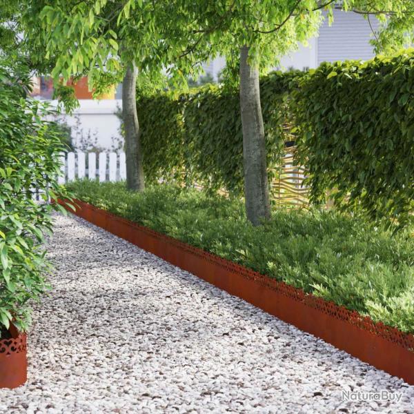 Bordures de pelouse 20 pcs Rouill� 103 x 0,05 x 22 cm