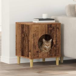 Maison pour chat Bois ancien 42,5 x 40 x 53 cm