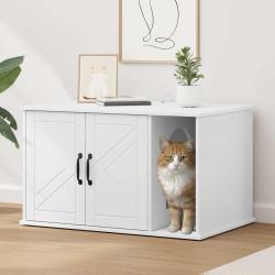 Maison pour chat Blanc 85 x 55 x 50 cm Bois d'ing&eacute;nierie