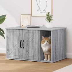 Maison pour chat Gris Sonoma 85 x 55 x 50 cm Bois d'ing&eacute;nierie