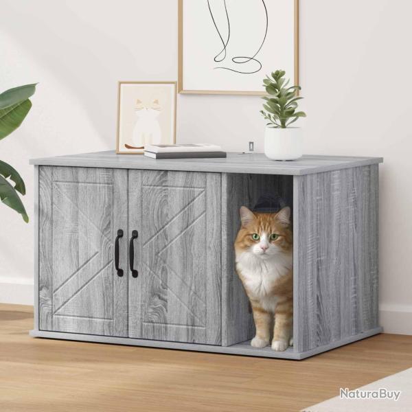 Maison pour chat Gris Sonoma 85 x 55 x 50 cm Bois d'ing�nierie